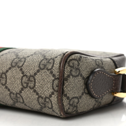 Gucci GG Supreme Monogram Web Mini Ophidia Shoulder Bag Brown 8 of 12