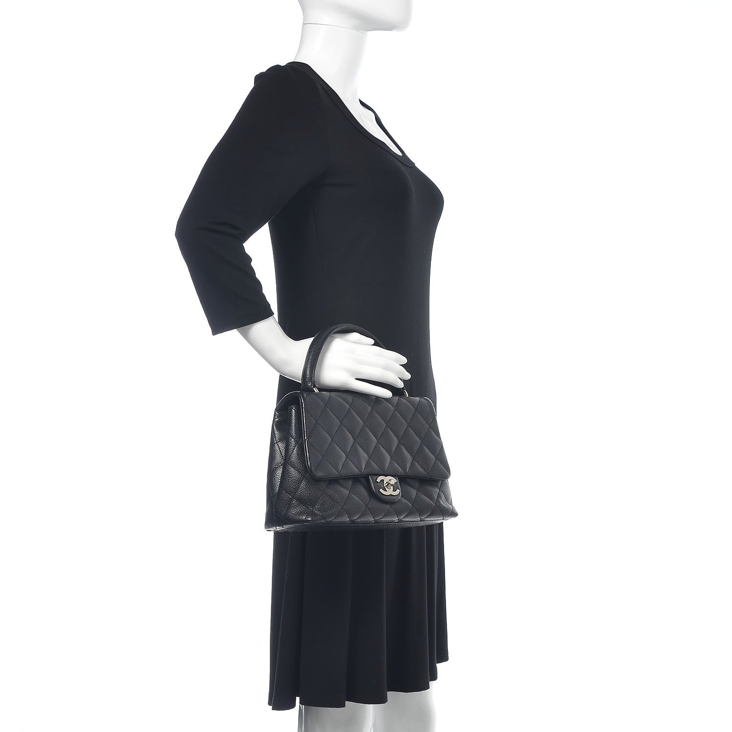 Chanel Caviar Quilted Medium Kelly Flap Bag Black 2 of 11