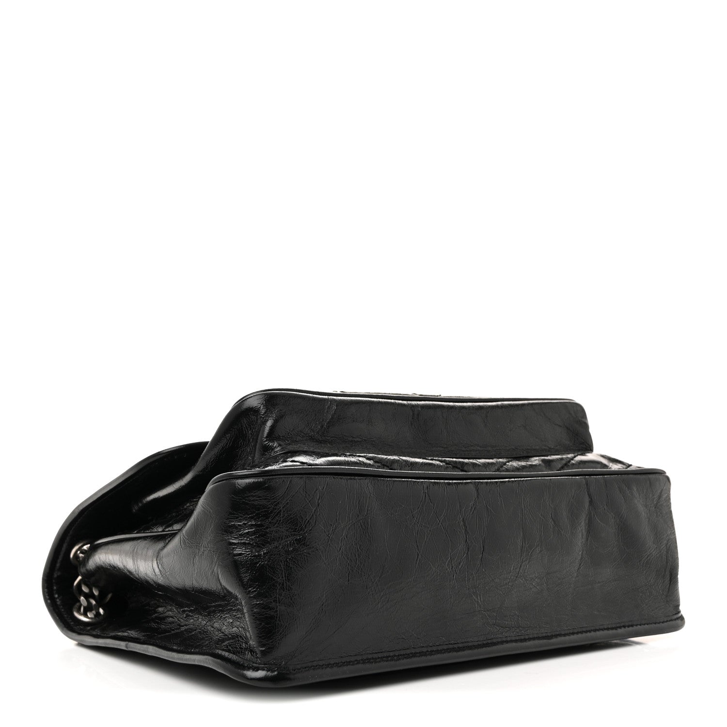 Saint Laurent Crinkled Calfskin Matelasse Monogram Large Niki Chain Satchel Black 4 of 12