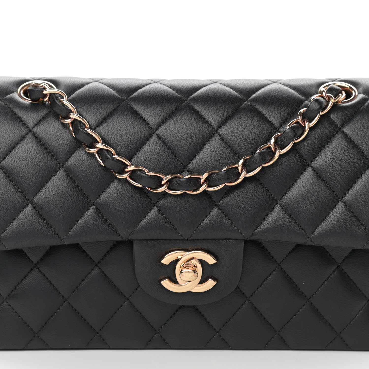 Chanel Lambskin Quilted Small Double Flap Black 8 of 13