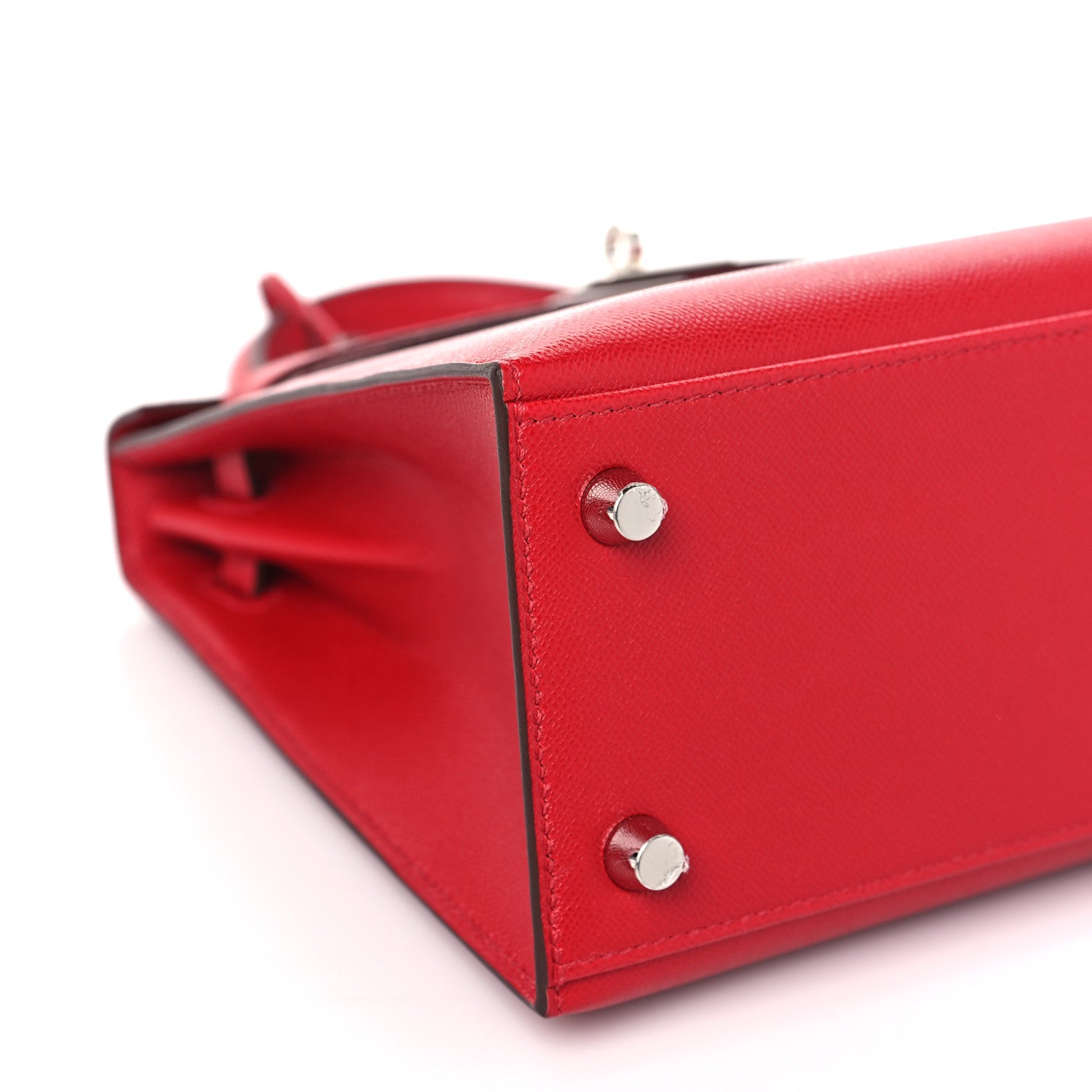 Hermes Madame Calfskin Verso Kelly Sellier 25 Rouge Piment Rose Shocking 8 of 10
