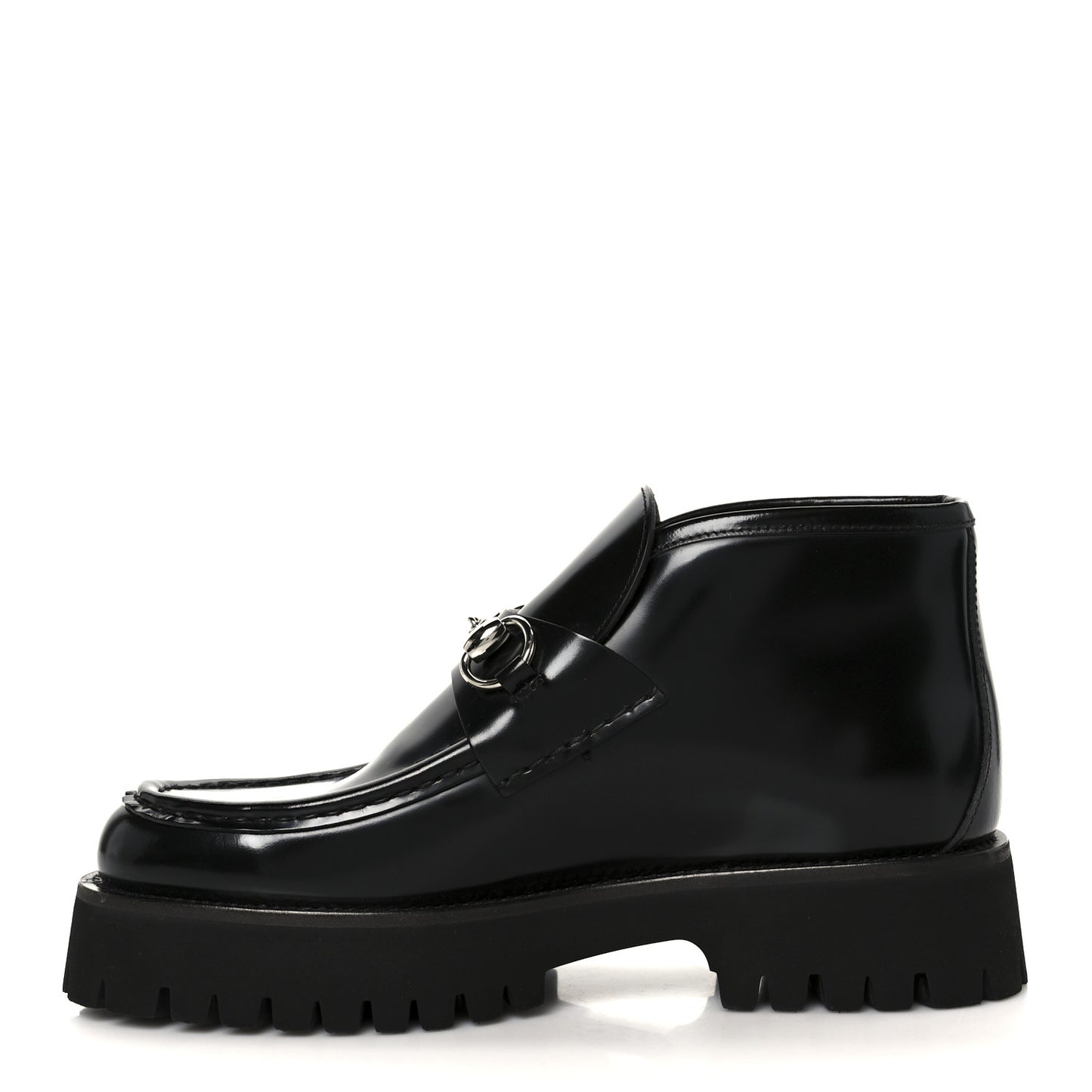 Cordovan Lux Womens Horsebit Platform Ankle Boots 38 Black