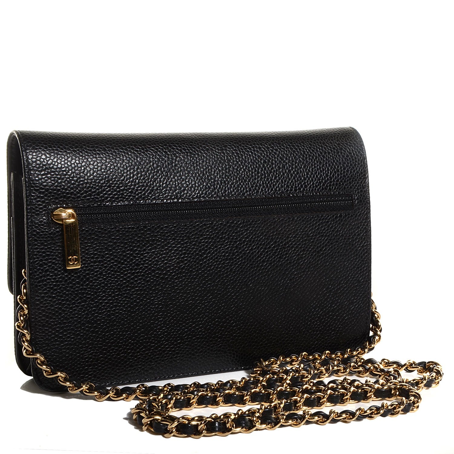 Chanel Caviar Timeless CC Wallet on Chain WOC Black 3 of 8