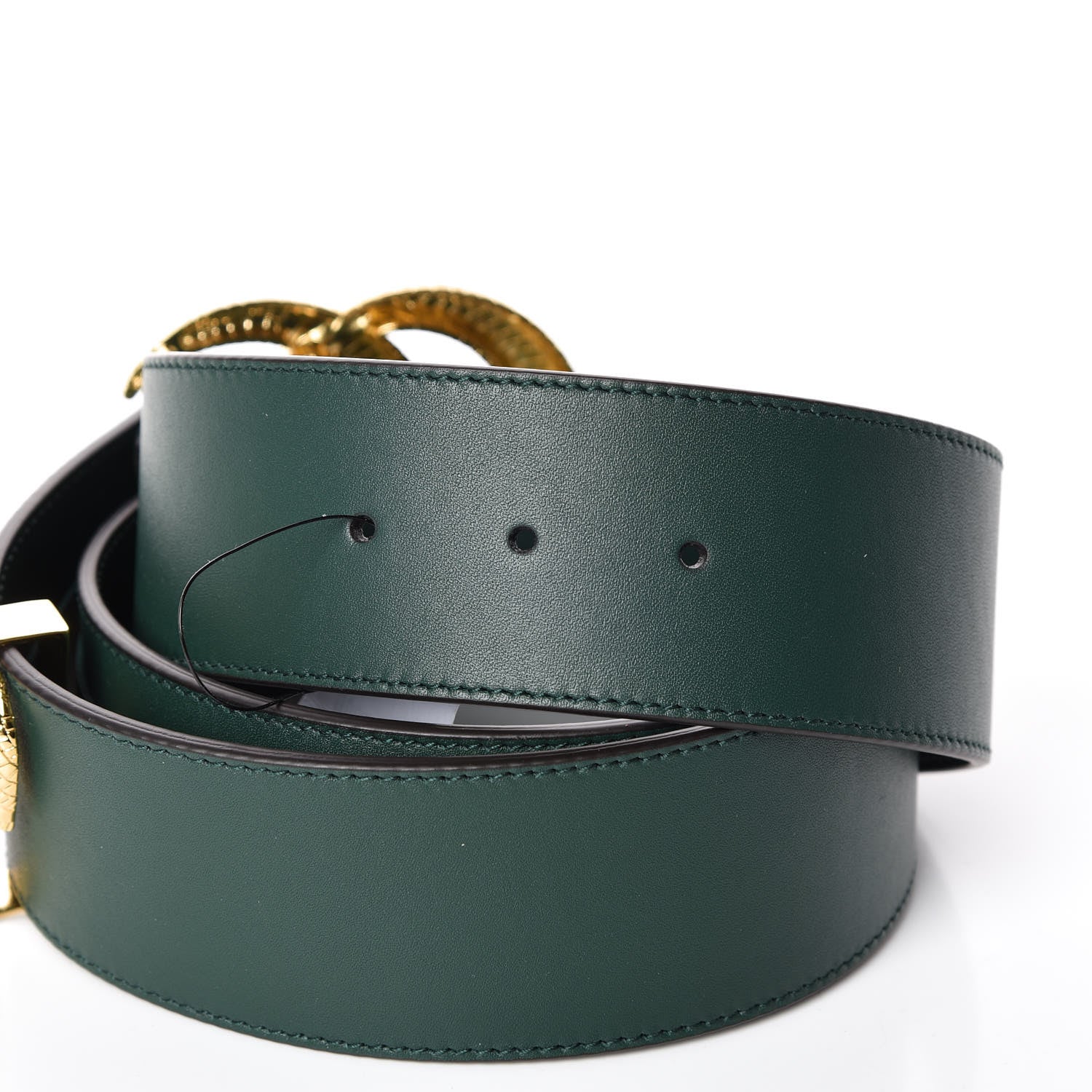 Gucci Calfskin Lizard Double G 50mm Belt 105 42 Vintage Green 4 of 6