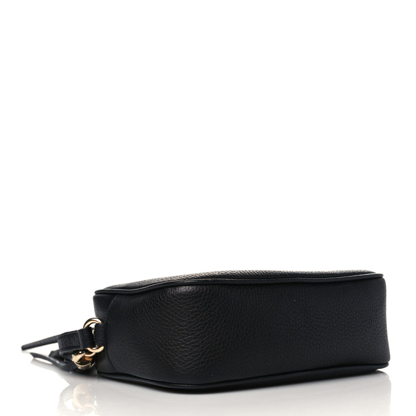 Pebbled Calfskin Small Soho Disco Bag Black
