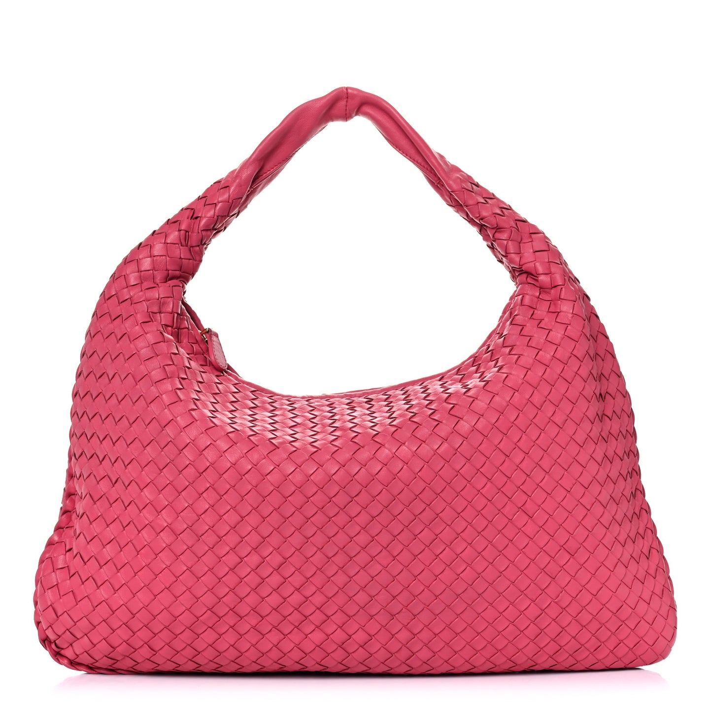 Nappa Intrecciato Large Veneta Hobo Rosa Shock