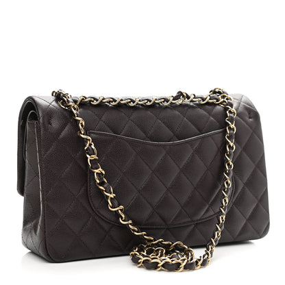 Chanel Caviar Quilted Medium Double Flap Dark Brown 2 of 9