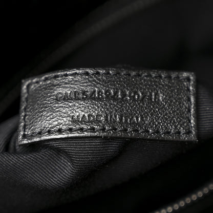 Saint Laurent Patent Crocodile Embossed Lambskin Monogram Medium Niki Chain Satchel Black 7 of 10