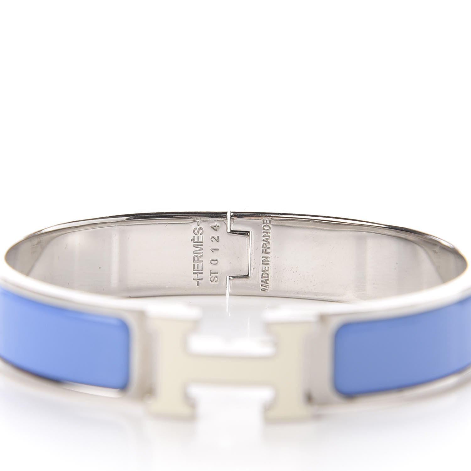 Hermes Enamel Narrow Clic Clac H Bracelet PM Bleu Transat White 3 of 3
