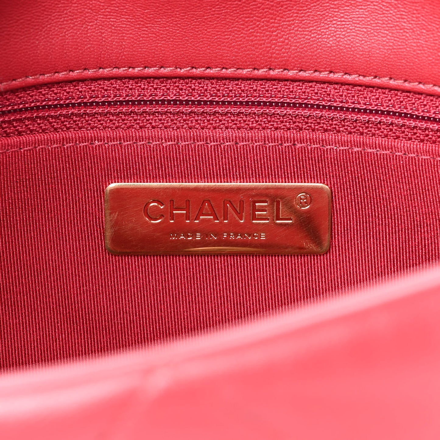 Goatskin Quilted Large Chanel 19 Flap Red