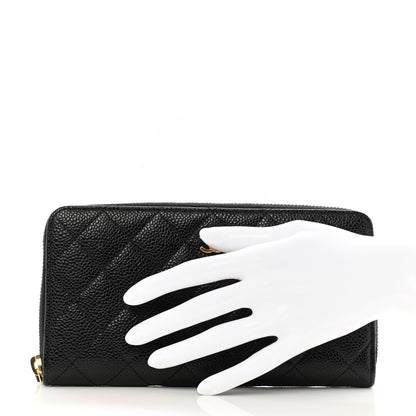Chanel Caviar Quilted Large Gusset Zip Around Wallet Black 2 of 12