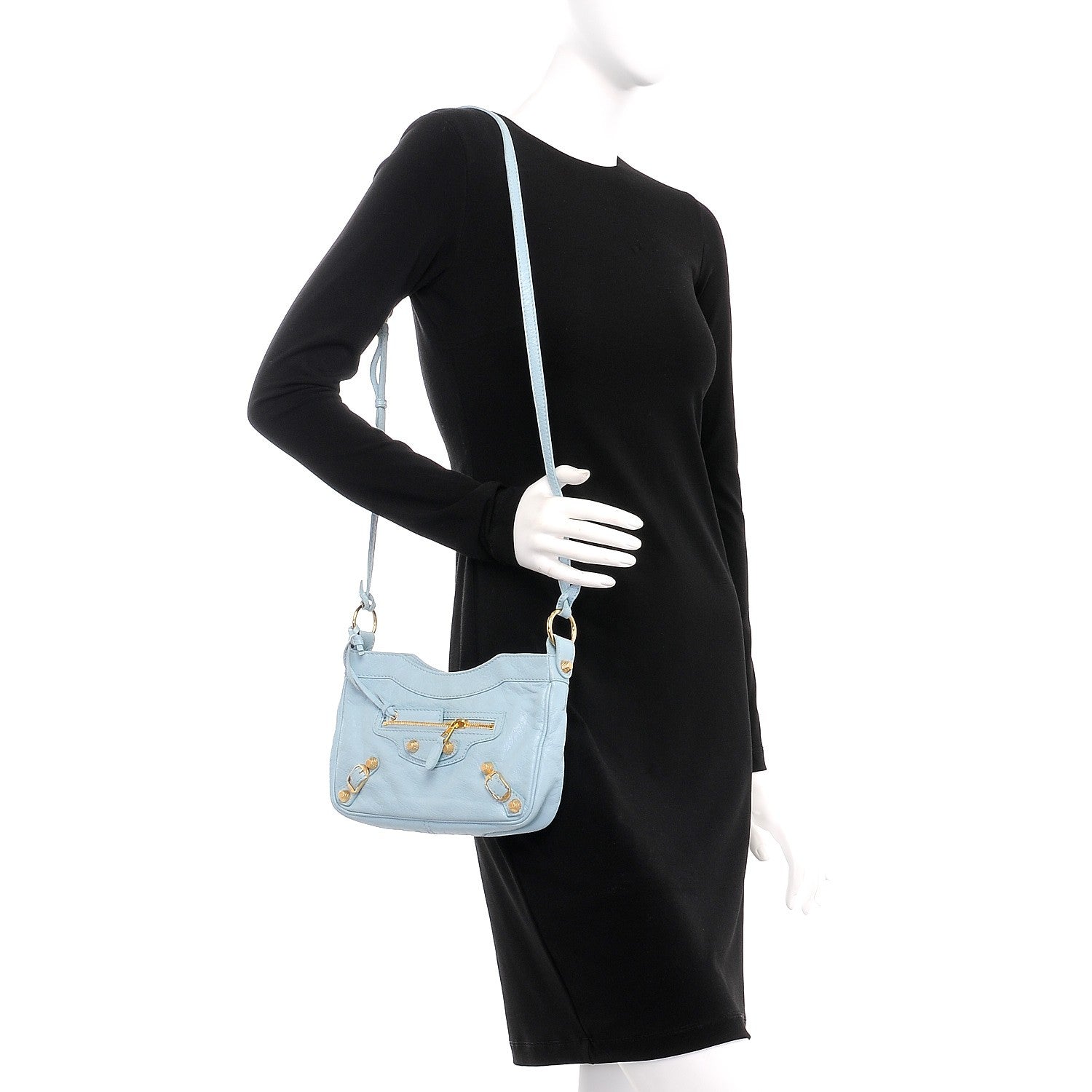 Balenciaga Agneau Giant 12 Gold Hardware Hip Bleu Dragee 2 of 8