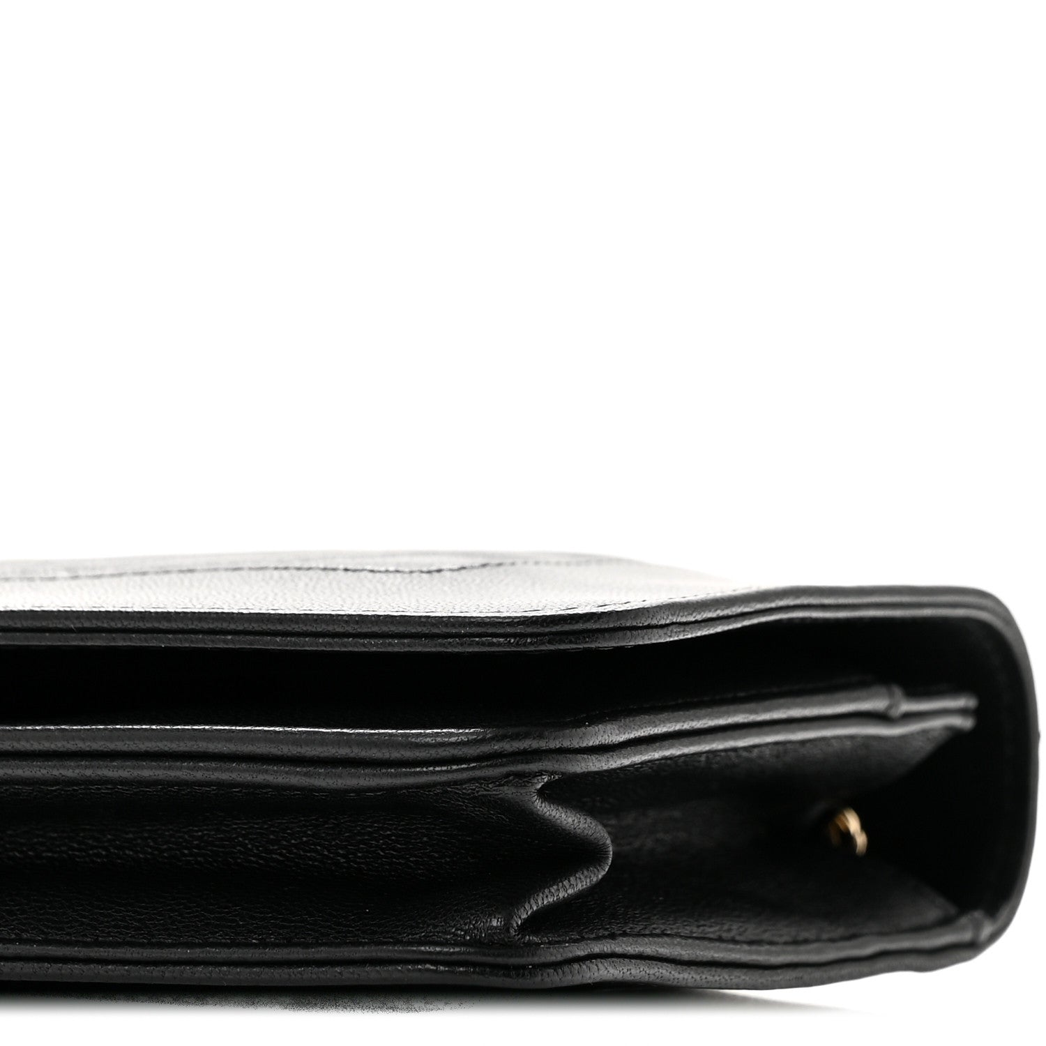 Chanel Caviar Sheepskin Chevron Quilted Vintage Mademoiselle Wallet On Chain WOC Black 11 of 14
