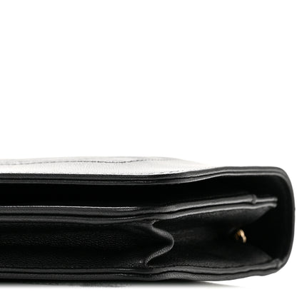 Chanel Caviar Sheepskin Chevron Quilted Vintage Mademoiselle Wallet On Chain WOC Black 11 of 14