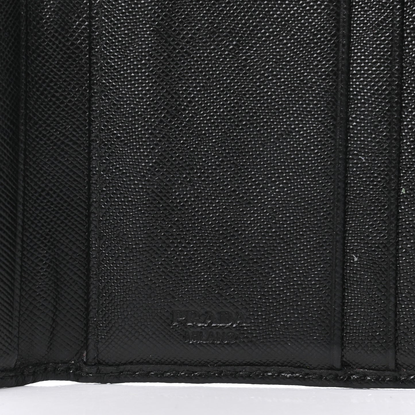 Saffiano Metal Tri-Fold Wallet Black