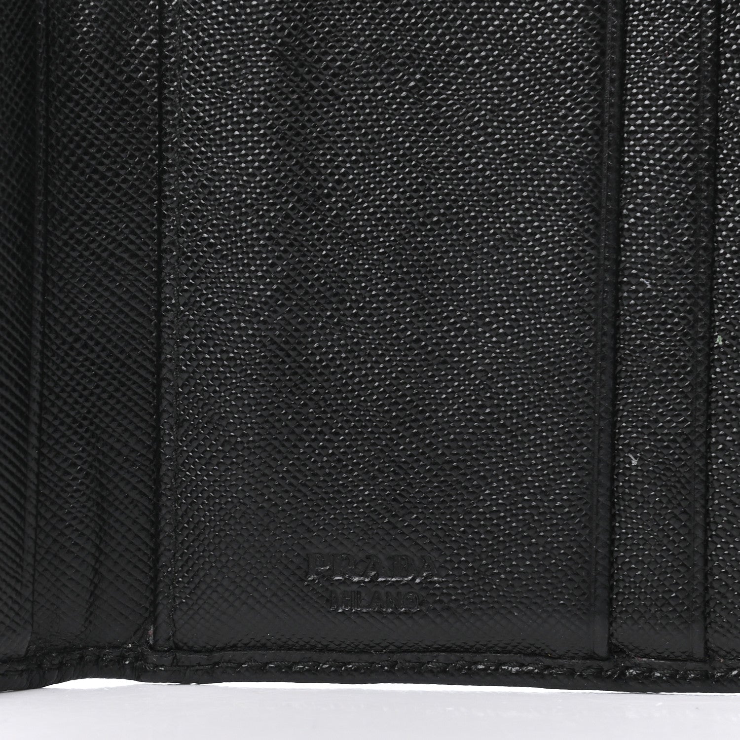Prada Saffiano Metal Tri-Fold Wallet Black 6 of 8