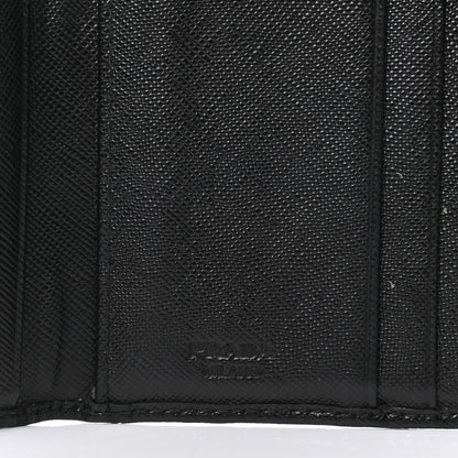 Prada Saffiano Metal Tri-Fold Wallet Black 6 of 8