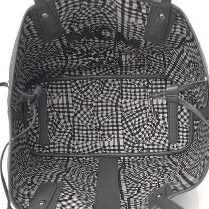 MCM Visetos Medium Liz Reversible Shopper Tote Black 9 of 25