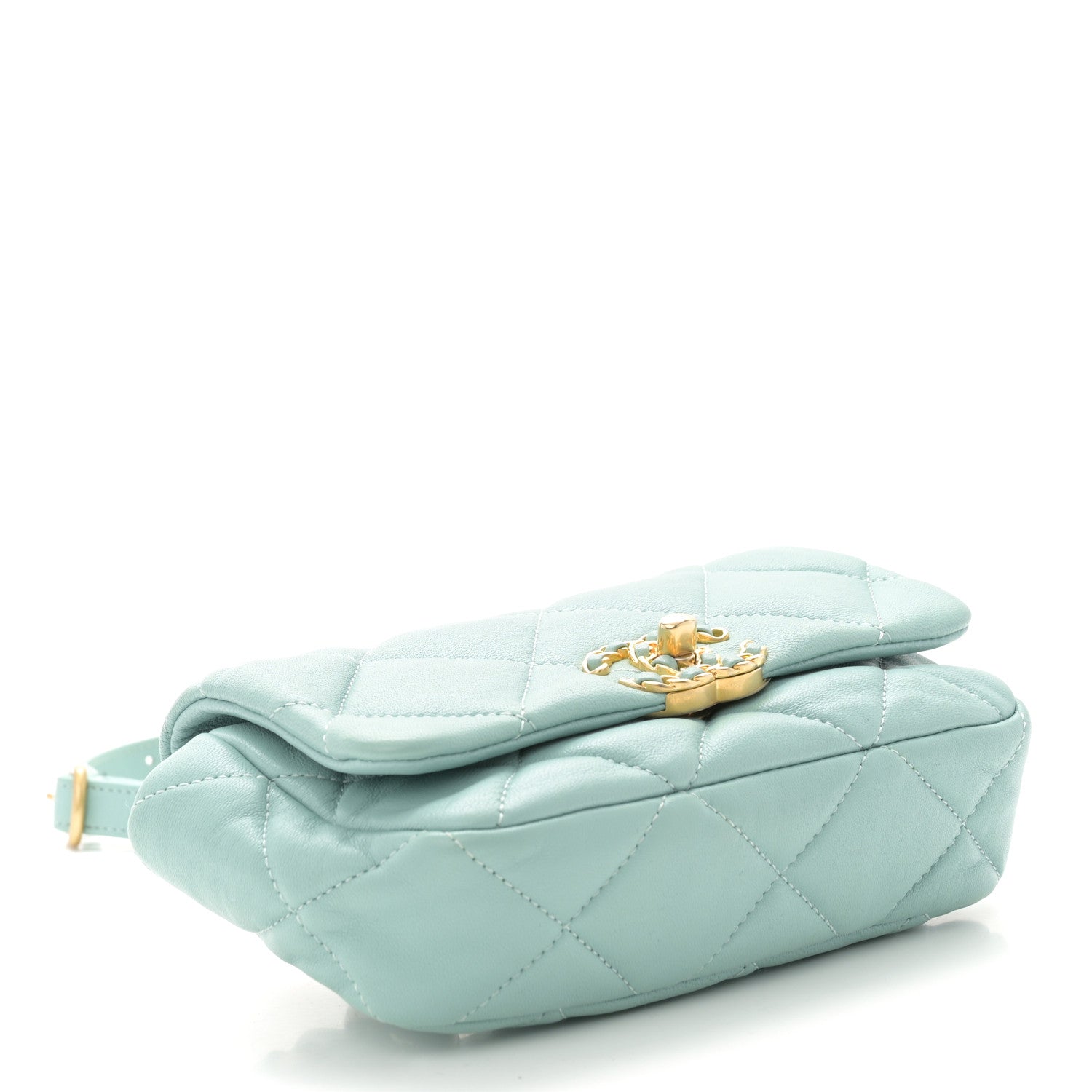 Chanel Lambskin Quilted Chanel 19 Waist Bag Light Blue 4 of 10