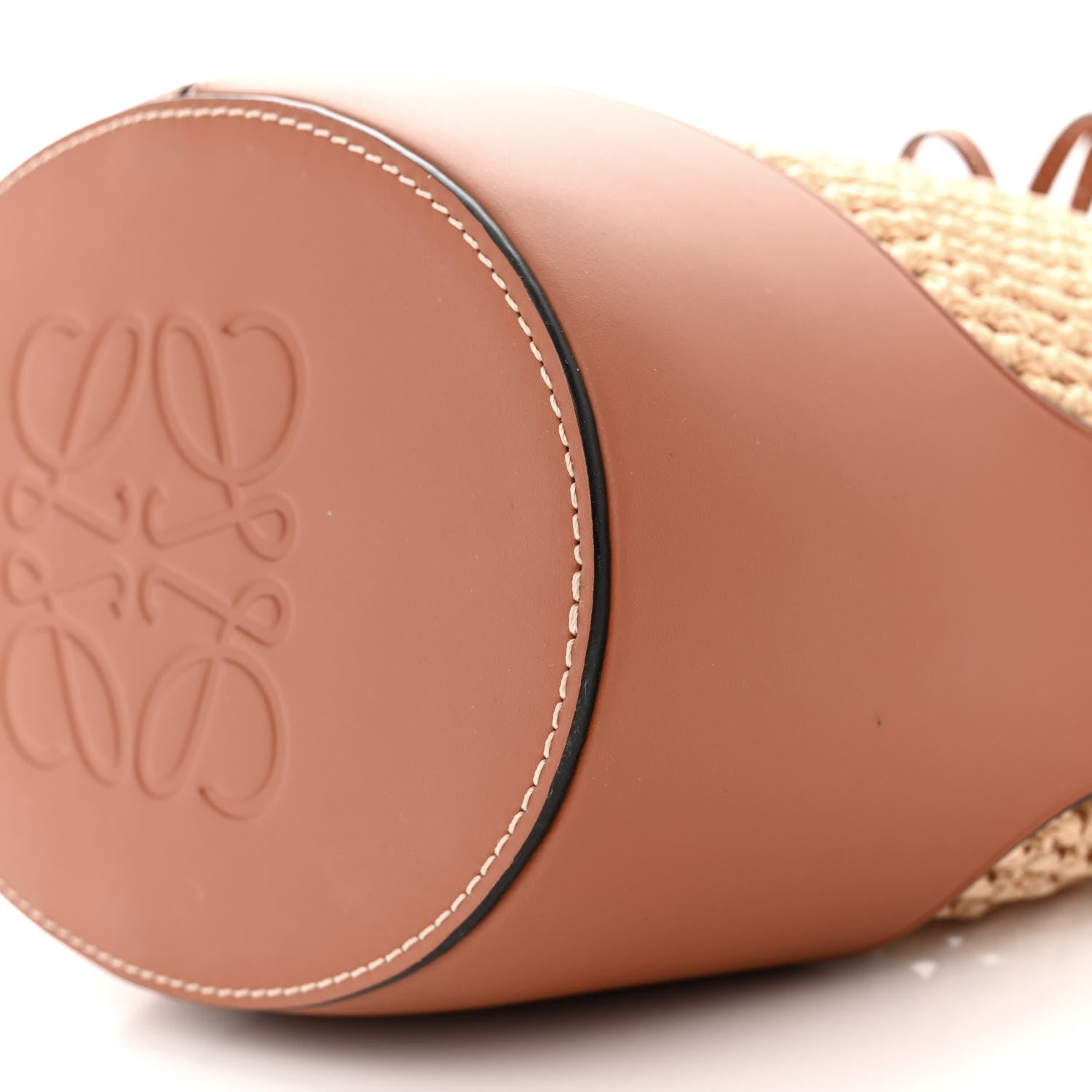 Loewe Raffia Calfskin Balloon Bucket Bag Natural Tan 9 of 9