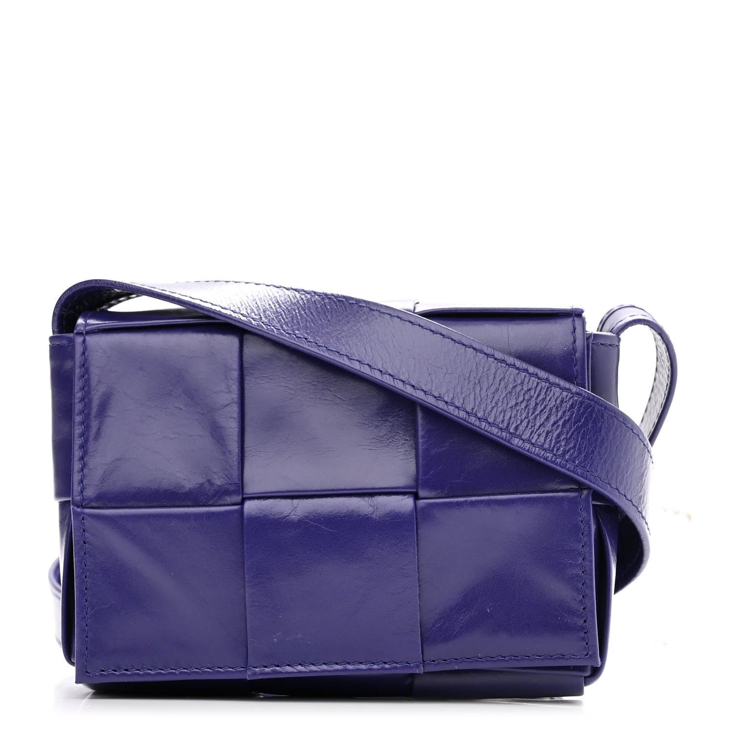 Bottega Veneta Paper Calfskin Maxi Intreccio Extra Mini Cassette Crossbody Bag Purple 1 of 11
