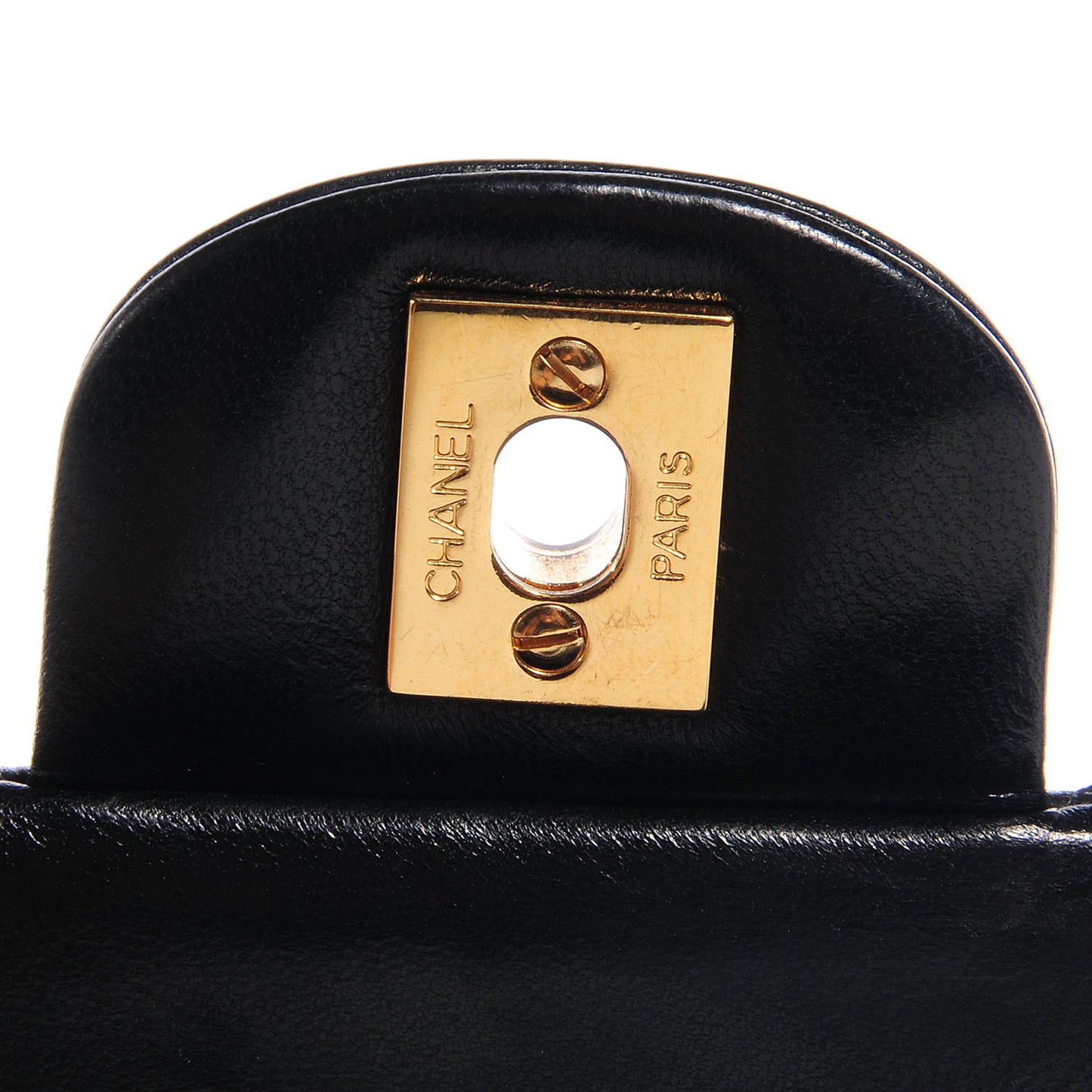 Lambskin Quilted Small Double Flap Black