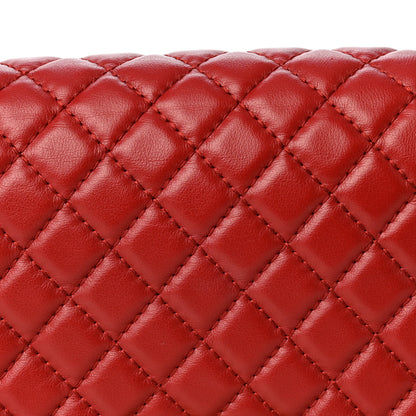 Chanel Lambskin Quilted Medium Top Handle Boy Flap Red 8 of 12