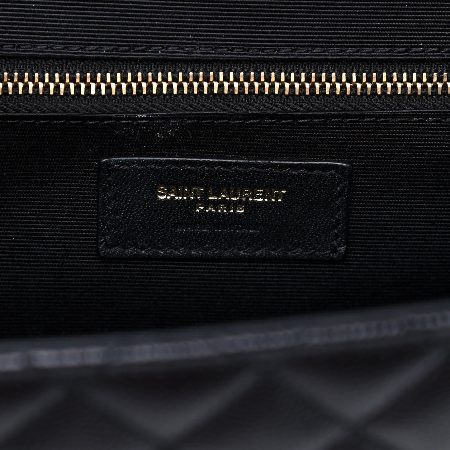 Grain De Poudre Textured Mixed Matelasse Large Triquilt Monogram Satchel Black
