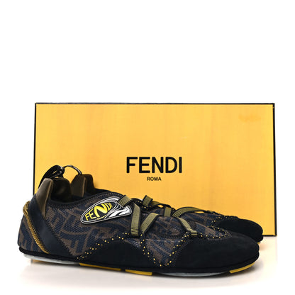 Fendi X SARAH COLEMAN Suede Mesh Satin FF Vertigo Womens Flex Sneakers 40 Black Tobacco Moro 9 of 9