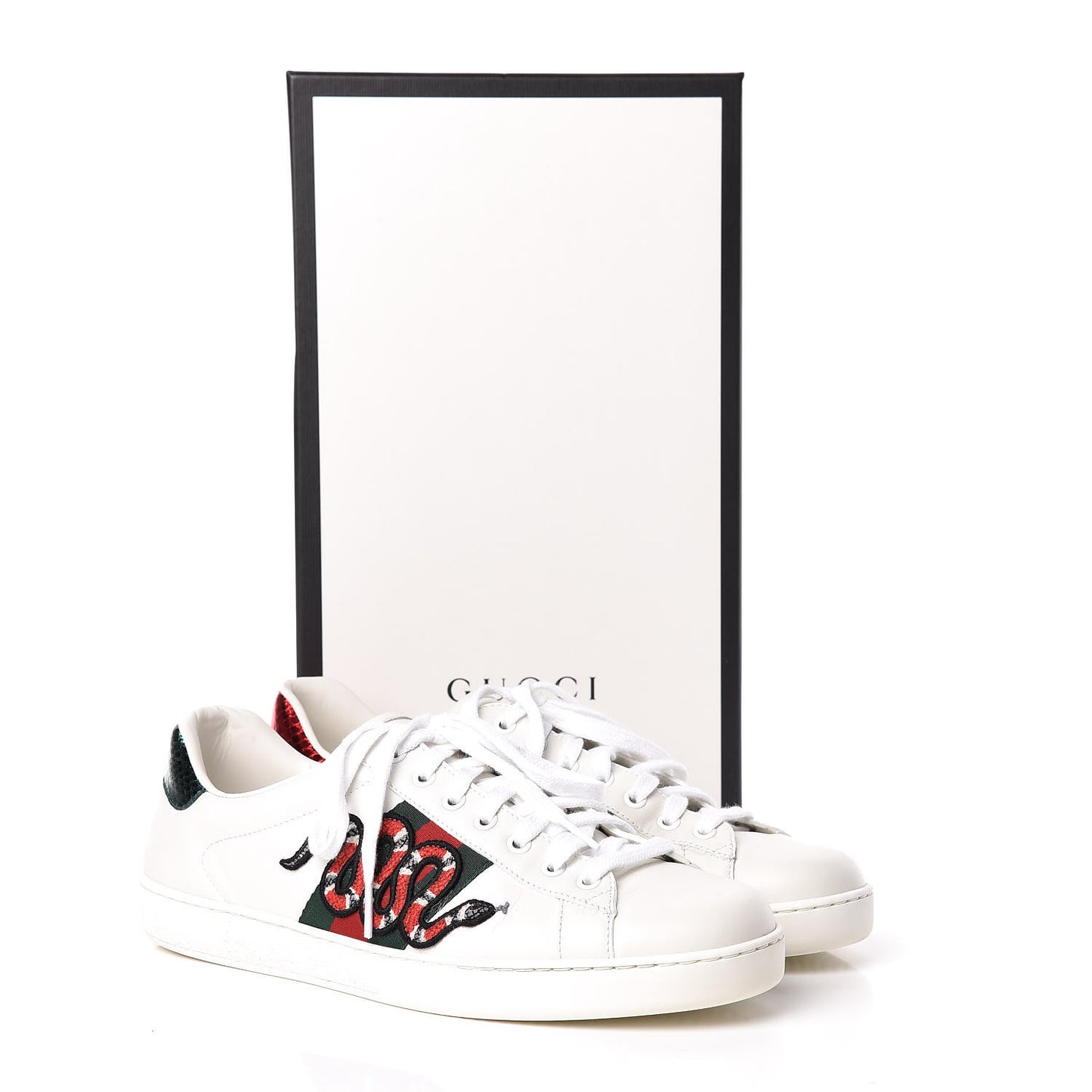 Calfskin Ayers Kingsnake Embroidered Mens Ace Sneakers 9.5 Green Red