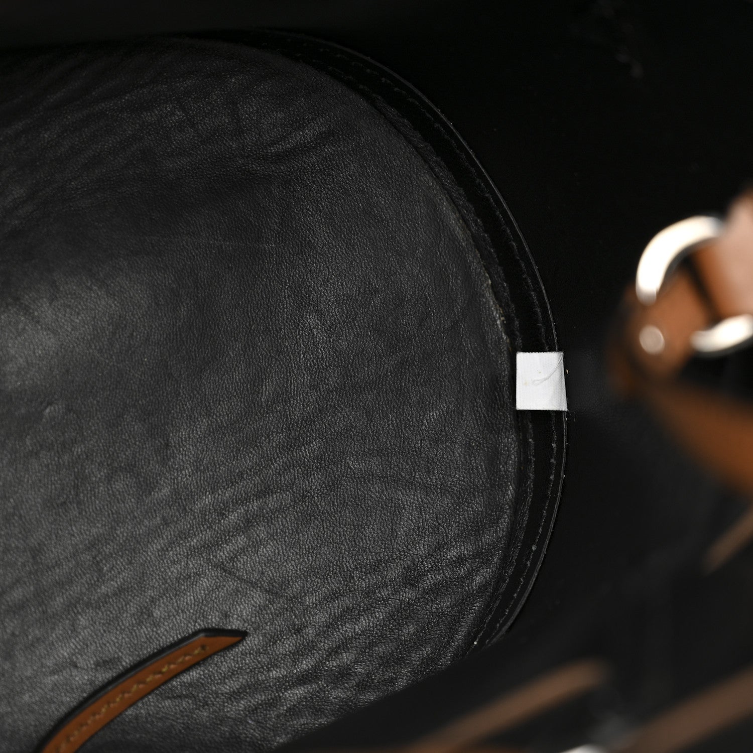 Prada Vitello Intreccio Tress Bucket Bag Cognac Black 11 of 14