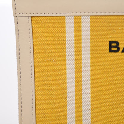 Balenciaga Cotton Canvas Striped Pochette Crossbody Bag Yellow 12 of 14