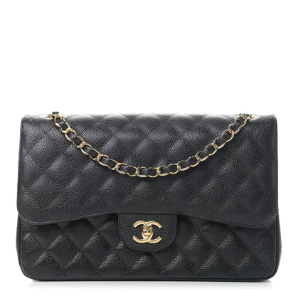 Chanel Caviar Quilted Jumbo Double Flap Black 1 of 8