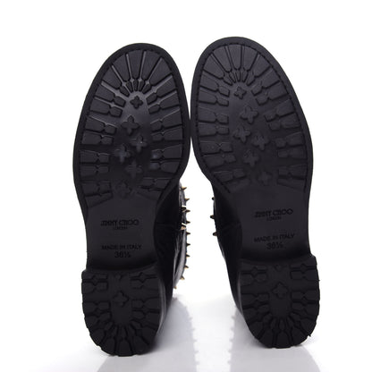 Jimmy Choo Studded Dash Biker Boots 36.5 Black 6 of 9