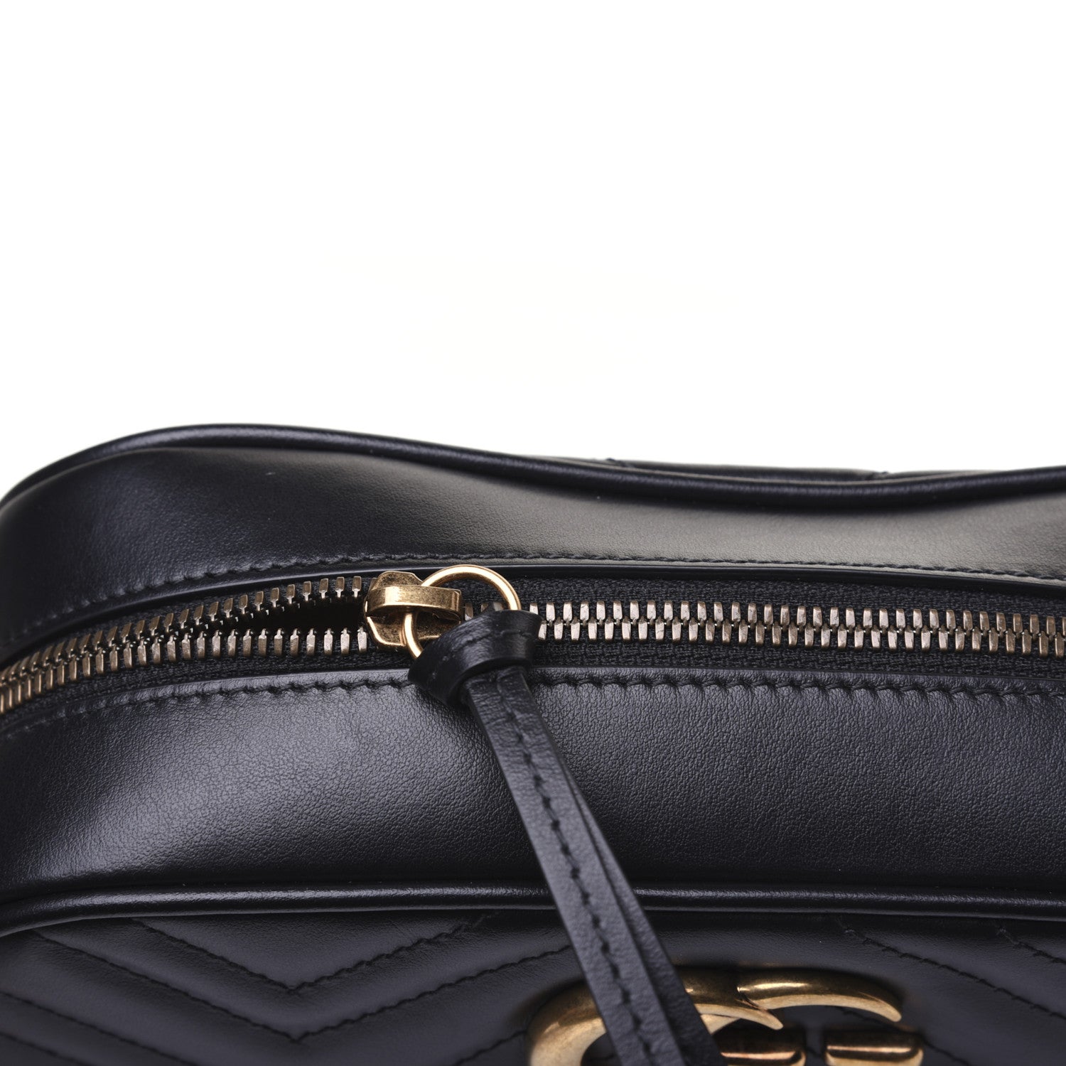 Gucci Calfskin Matelasse Small GG Marmont Chain Shoulder Bag Black 12 of 13