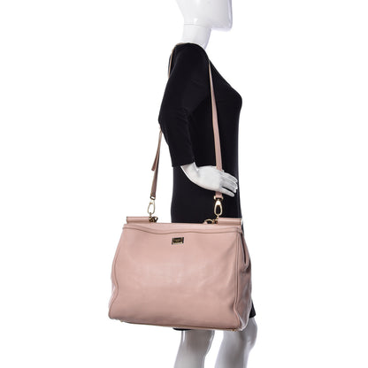 Dolce & Gabbana Grained Deerskin Extra Large Miss Sicily Satchel Light Pink 1 of 4