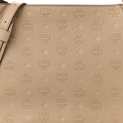 MCM Calfskin Ottomar Monogram Klara Medium Hobo Beige 8 of 15