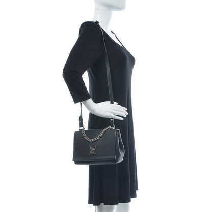 Louis Vuitton Calfskin Lockme II Chain Bag BB Black 2 of 7