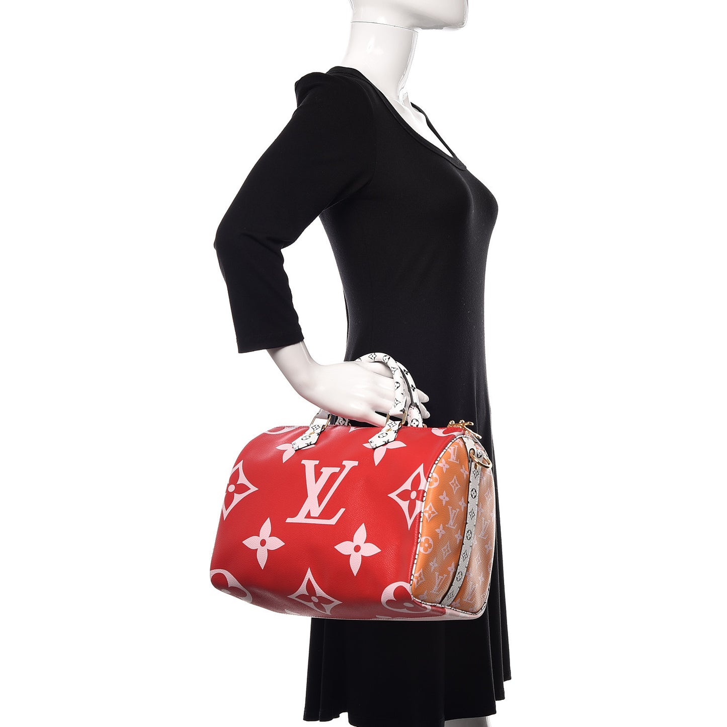 Monogram Giant Speedy Bandouliere 30 Rouge