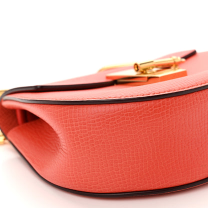 Chloe Grained Calfskin Lambskin Mini Drew Shoulder Bag Coral Pop 8 of 10