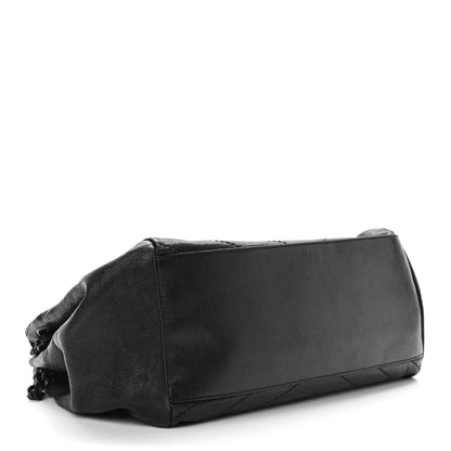 Saint Laurent Vintage Lambskin Chevron Monogram Medium Nolita Black 4 of 10