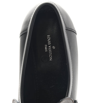 Louis Vuitton Monogram Calfskin Academy Loafers Pumps 38 Black 6 of 11