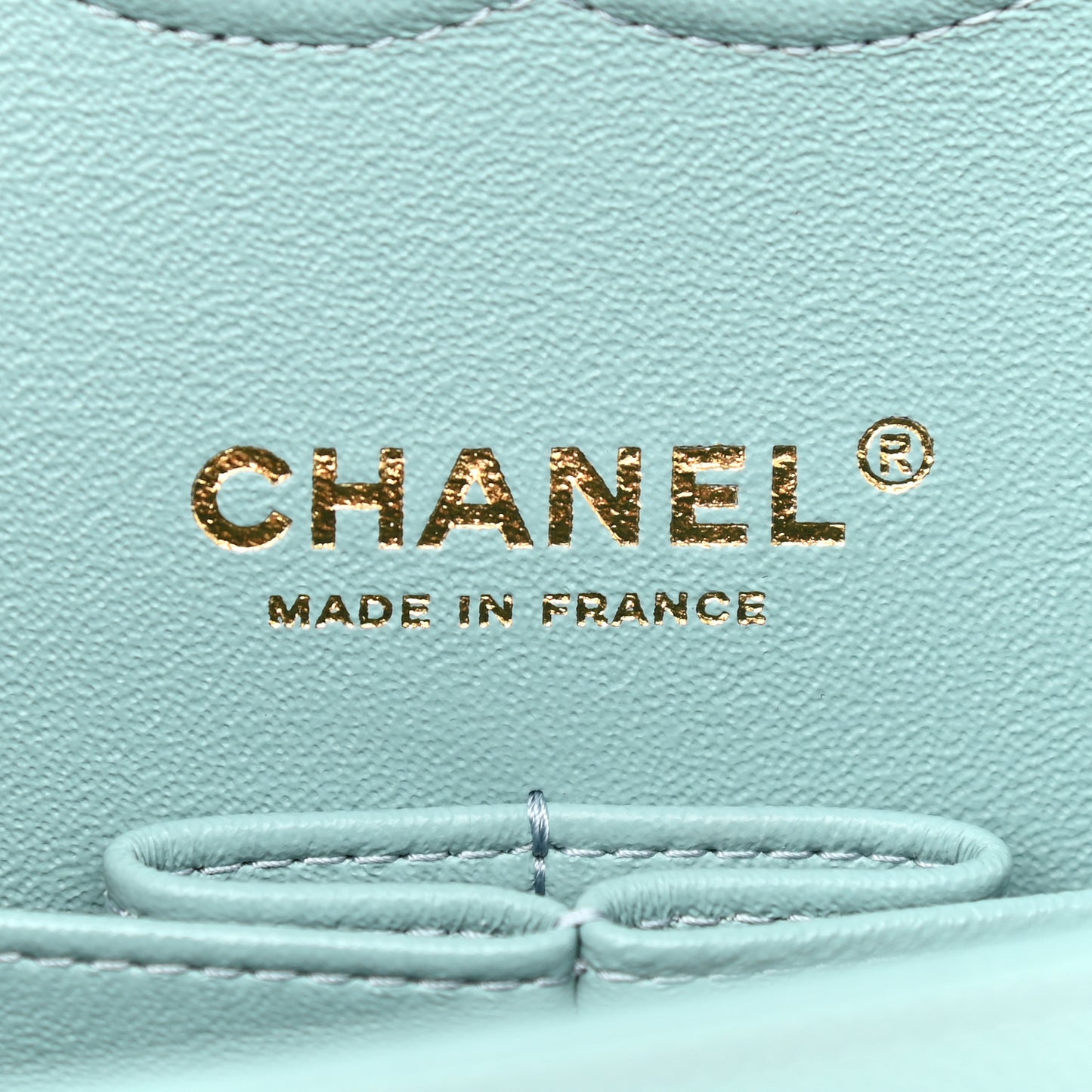 Caviar Quilted Medium Double Flap Light Blue