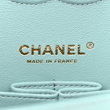 Chanel Caviar Quilted Medium Double Flap Light Blue 6 of 10