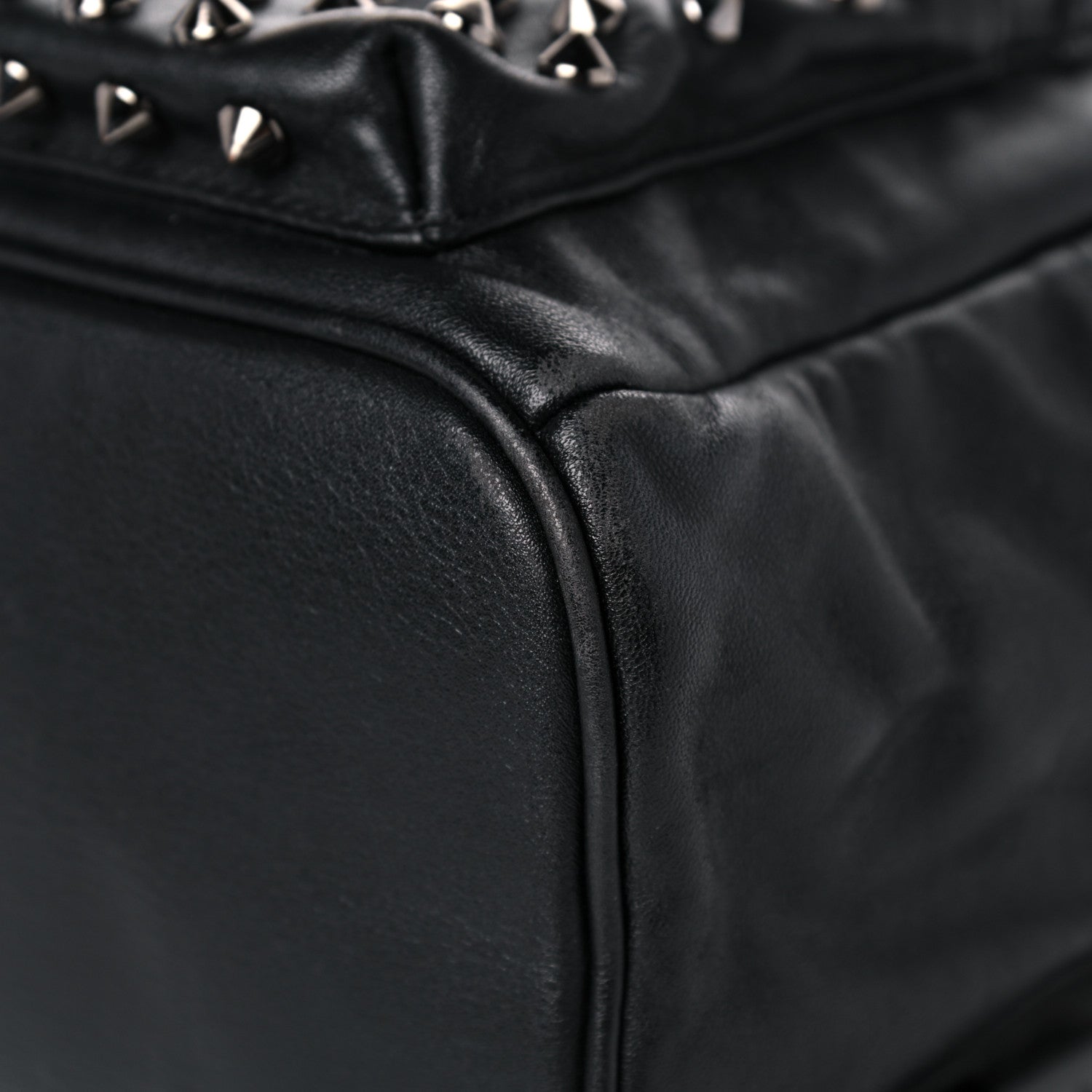 MCM Calfskin Medium Studded Backpack Black 9 of 15