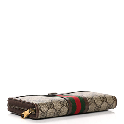 Gucci GG Supreme Monogram Web Ophidia Zip Around Wallet Brown 4 of 9