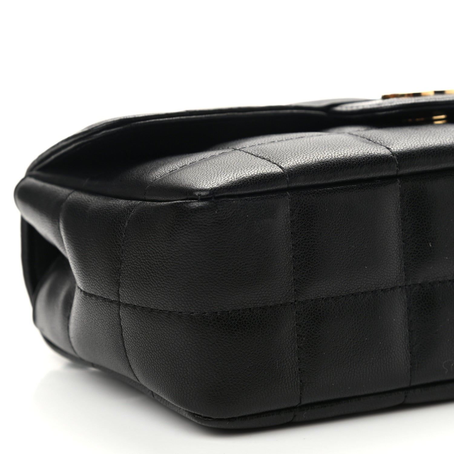 Chanel Lambskin Quilted Mini Chocolate Bar Camellia Flap Black 9 of 12