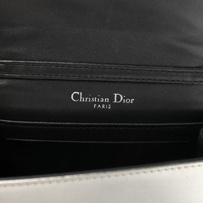 Christian Dior Metallic Patent Micro-Cannage Baby Diorama Flap Bag Silver 5 of 9