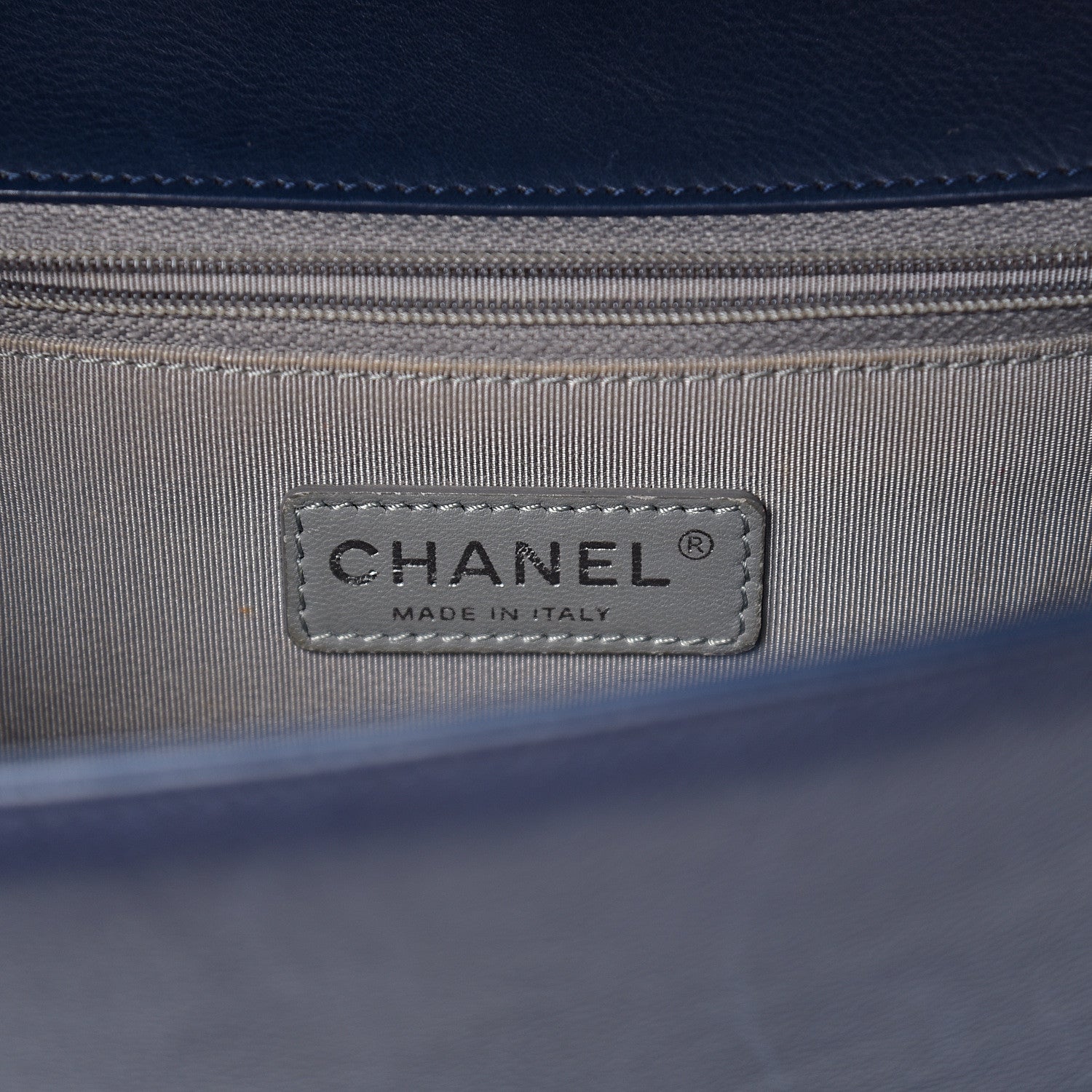Chanel Calfskin Double Stitch New Medium Boy Flap Navy Blue 5 of 10