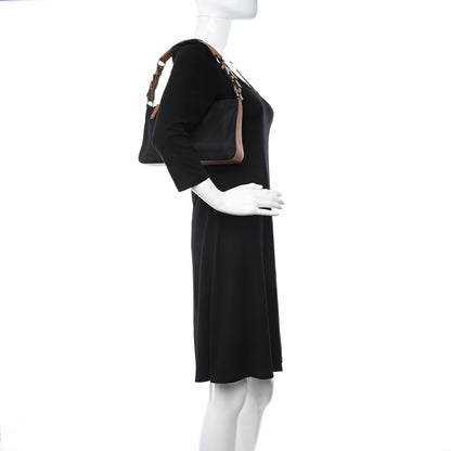 Prada Tessuto Nylon Calfskin Shoulder Bag Black Brown 2 of 9